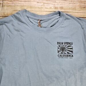 Platinum T-Shirt Men's Light Blue M Palm Springs California Graphic Cotton Blend